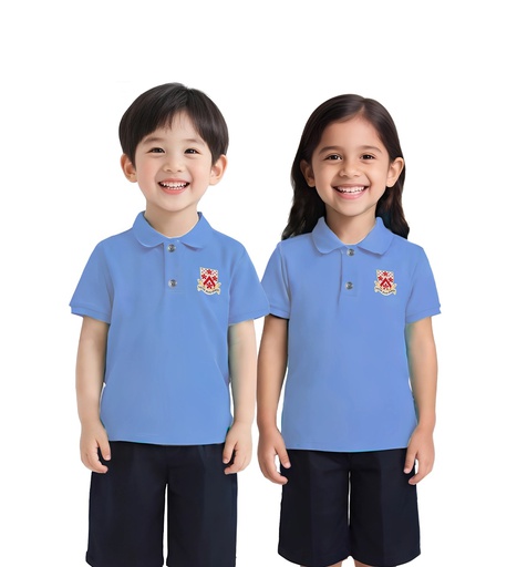Short-Sleeved Light Blue Polo Shirt